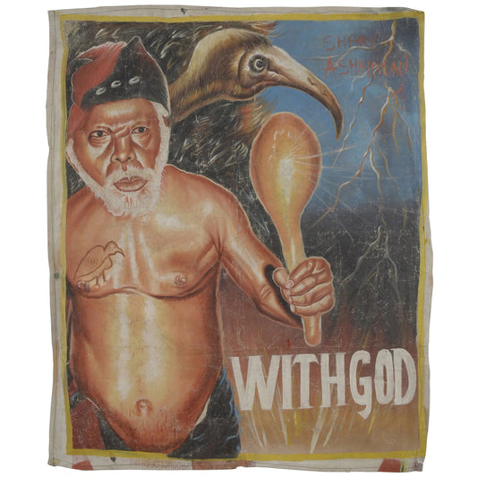 With God Movie Poster - Authentic Ghana Hand-Painted African Art