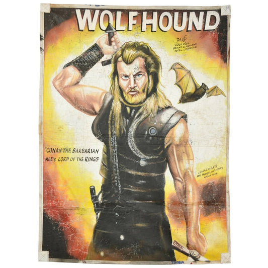 Wolfhound: Action Unleashed - Authentic Ghana Hand-Painted Poster