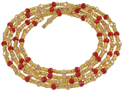 African Waist Beads Handmade Belly Chain Body Jewelry Ghana - close-up