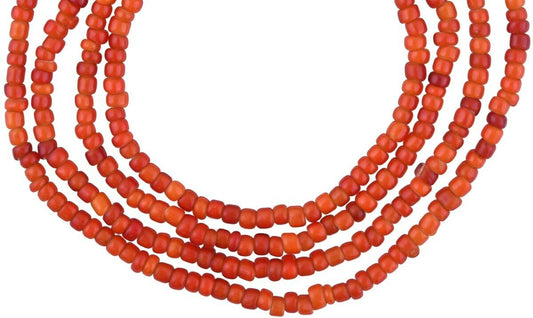 Old Venetian White Heart / Carnaline D’Aleppo Seed Beads – 3‑4 mm Strand