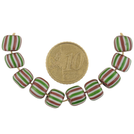 Large 4-Layer Chevron Beads - Antique Venetian Trade Beads 8-9Mm