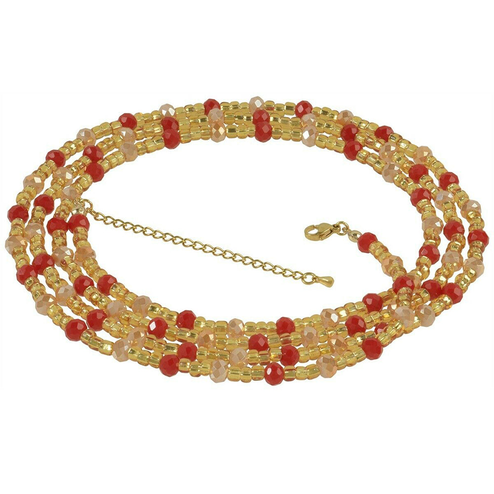 African Waist Beads Handmade Belly Chain Body Jewelry Ghana - zoomed-in detail