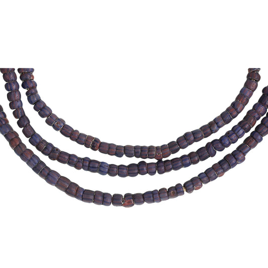 Rare Awale Tiny Chevron Beads Strand - Antique 4Mm, 22" Long