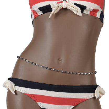 Waist Beads Ghana African Handmade Belly Chain Body Jewelry Weight Control - angled shot